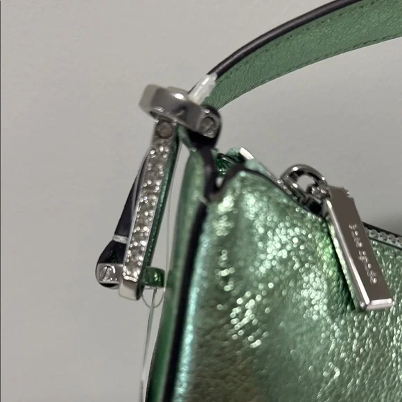 Kate Spade Green and Silver Crescent Shoulder Bag